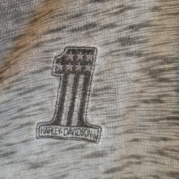 Harley-Davidson Gray Burnout Henley Long Sleeve Shirt - Picture 4 of 9